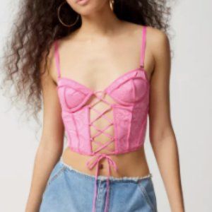 UO Out From Under Pink Corset Top